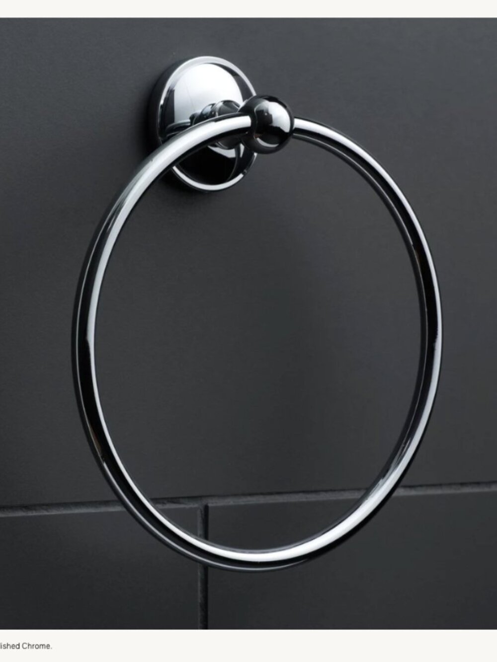 New RH Polished Silver Towel Ring - Bath Accessory